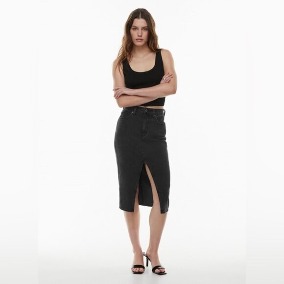 Aritzia Pants - DENIM FORUM ARITZIA 90s Halle Skirt Midi Denim Black Size 29